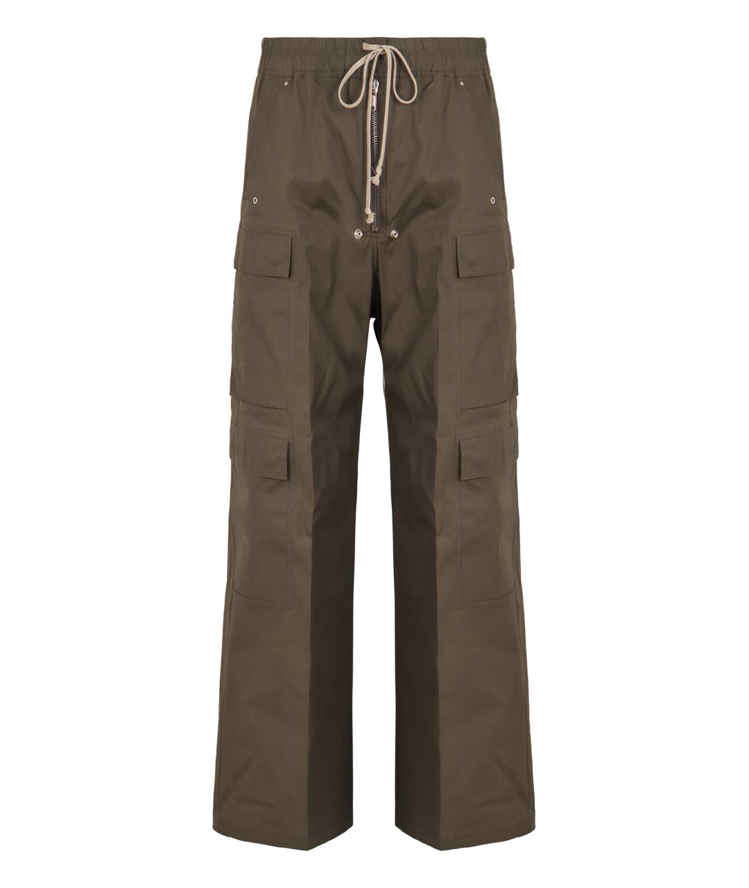 RICK OWENS Хаки хлопковые повседневные брюки, фото 2