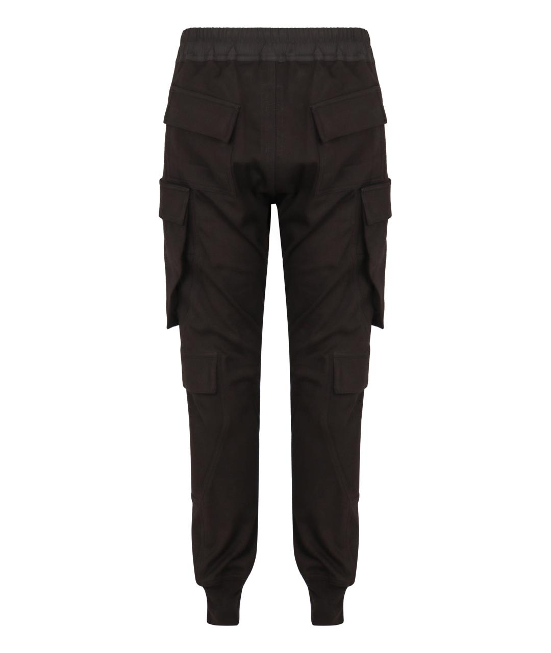 RICK OWENS Черные хлопковые повседневные брюки, фото 3