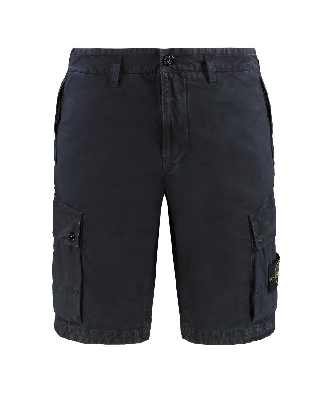 STONE ISLAND Синие хлопковые шорты, фото 2