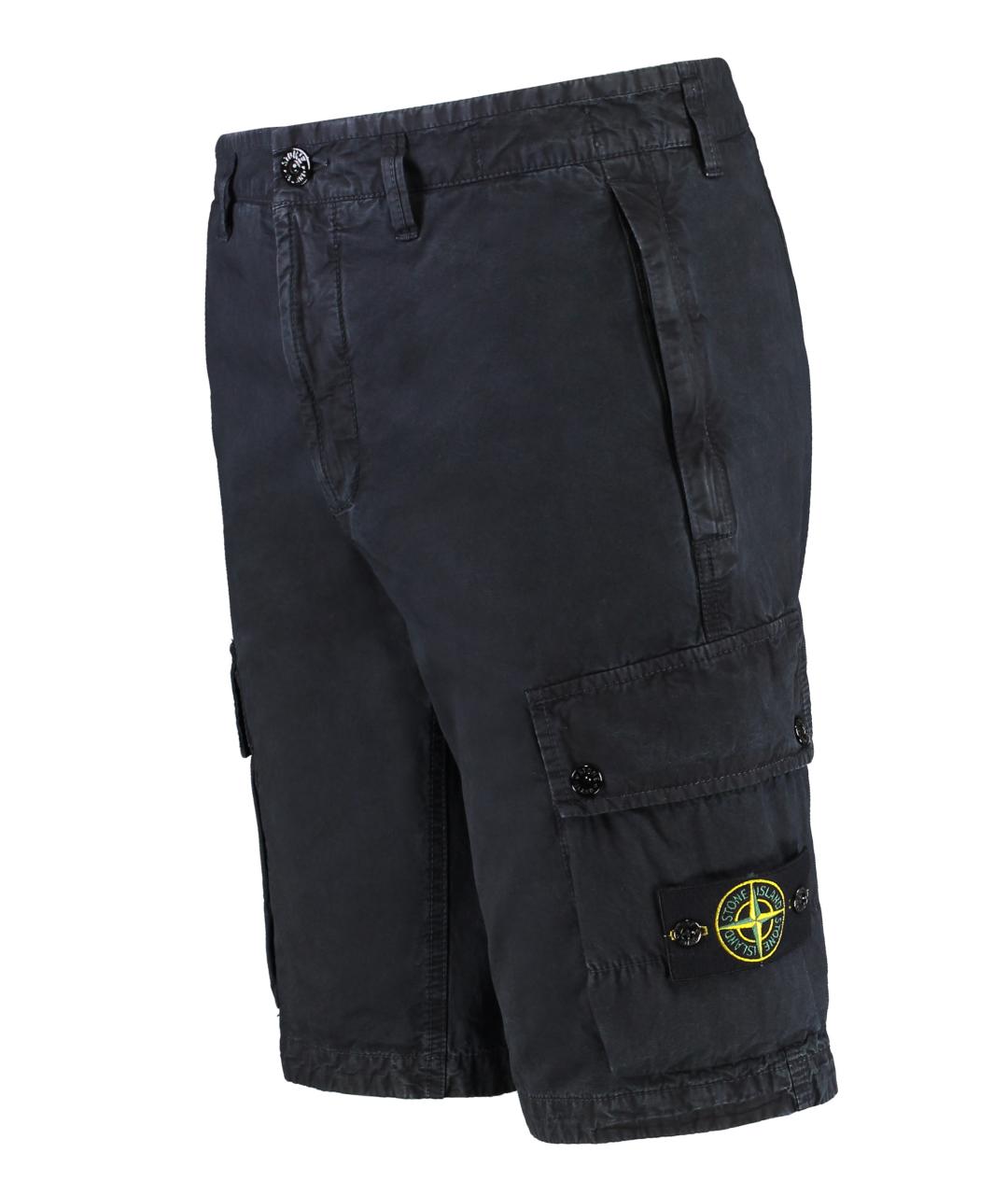 STONE ISLAND Синие хлопковые шорты, фото 3