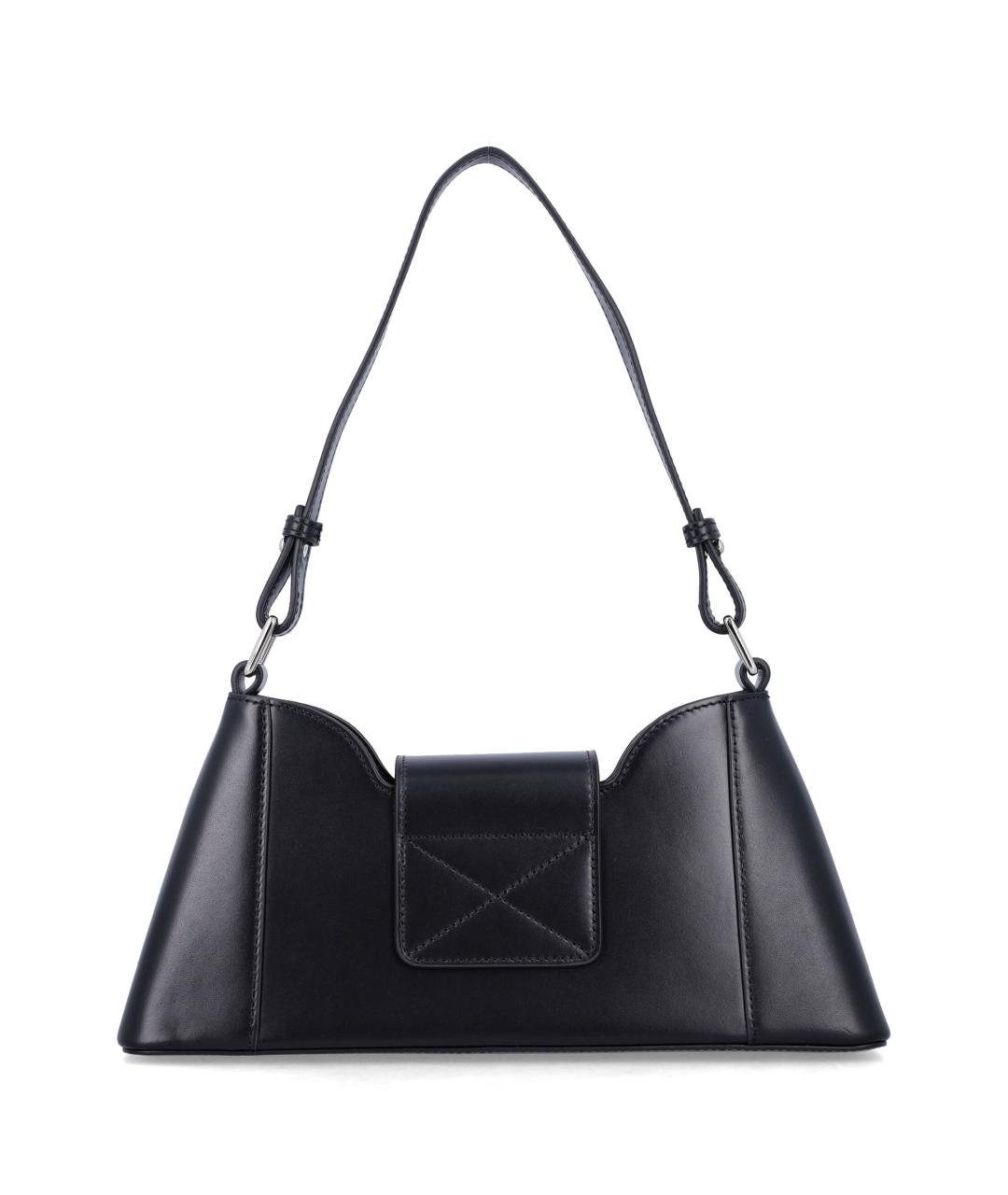 JUSTINE CLENQUET Черная кожаная сумка через плечо, фото 3