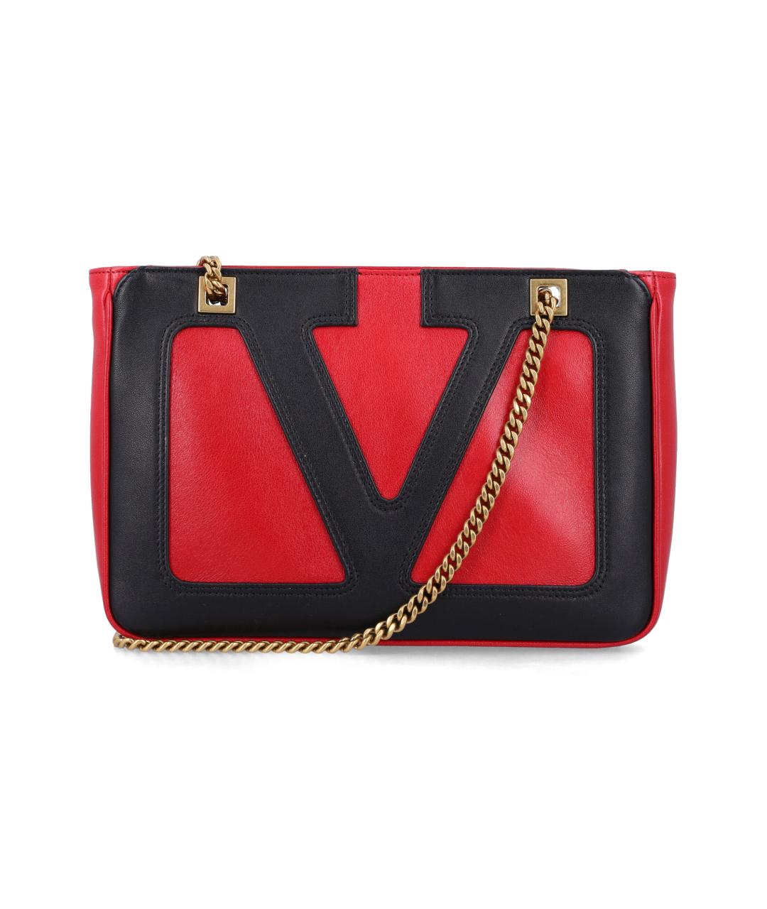 VALENTINO Красная кожаная сумка через плечо, фото 1