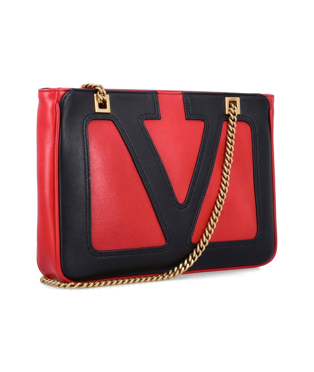 VALENTINO Красная кожаная сумка через плечо, фото 2