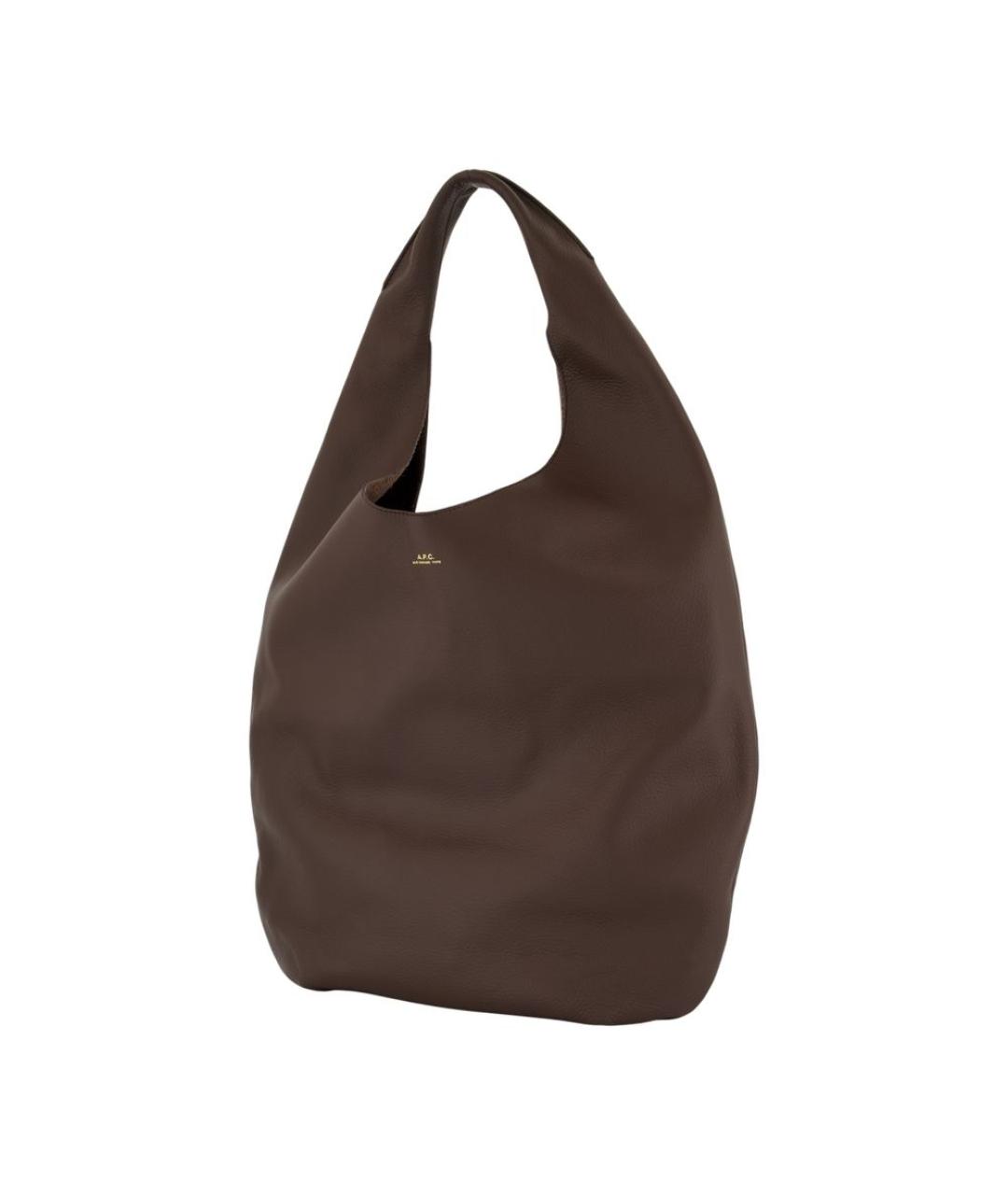 A.P.C. Коричневая кожаная сумка через плечо, фото 4
