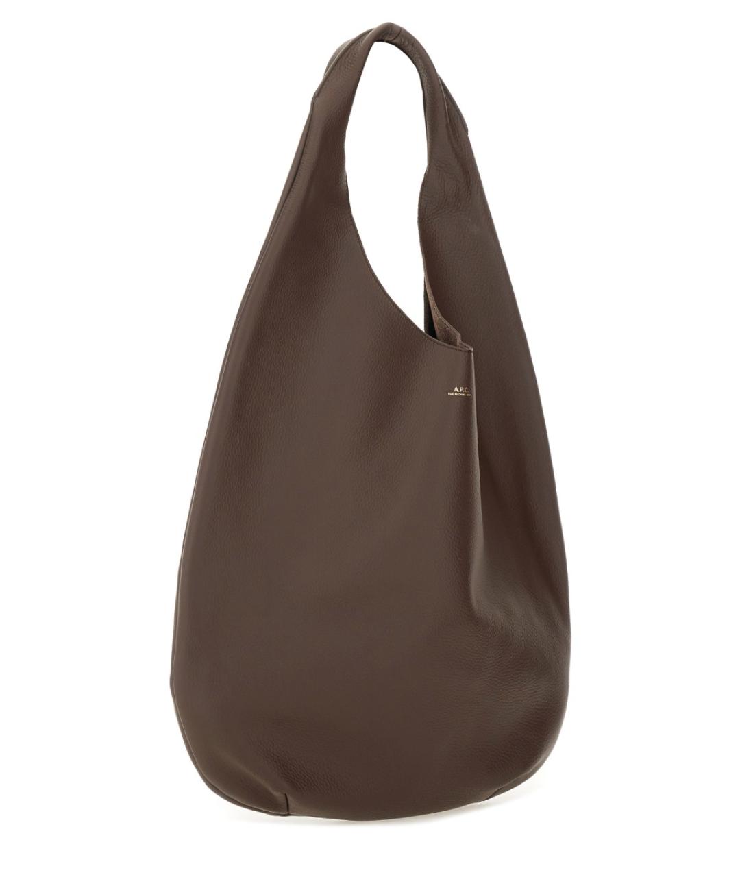 A.P.C. Коричневая кожаная сумка через плечо, фото 5