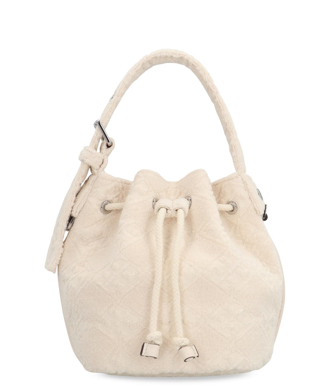 TORY BURCH Белая хлопковая сумка с короткими ручками, фото 1