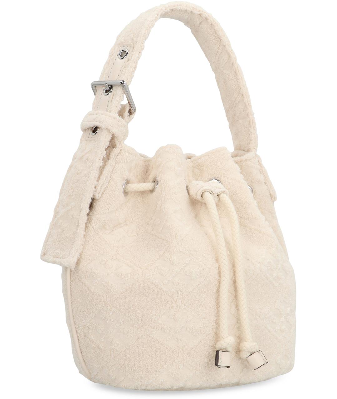 TORY BURCH Белая хлопковая сумка с короткими ручками, фото 3