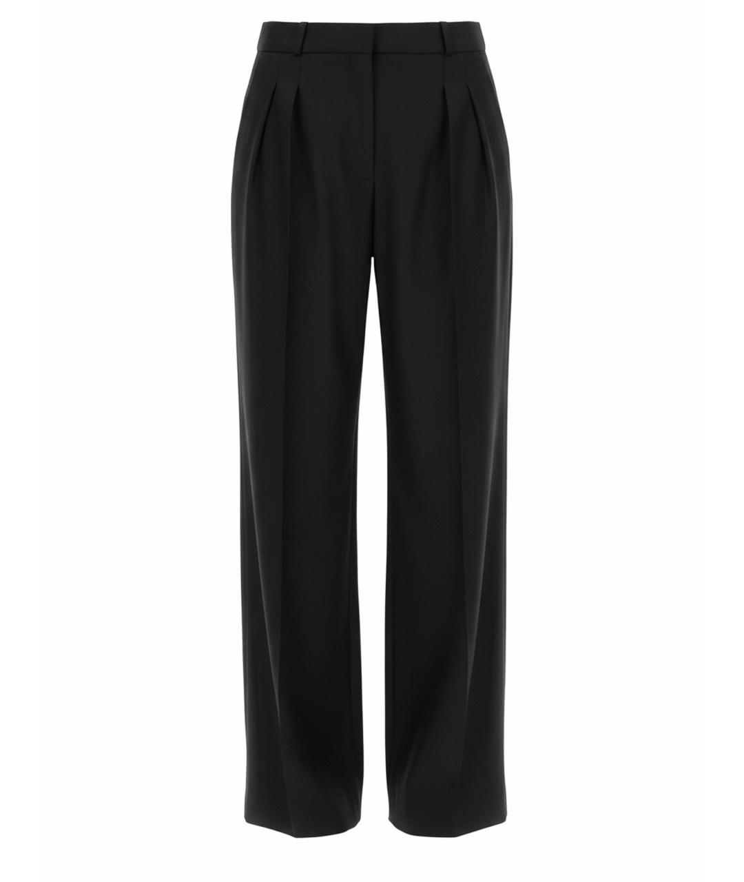 LOULOU STUDIO Черные шерстяные прямые брюки, фото 1