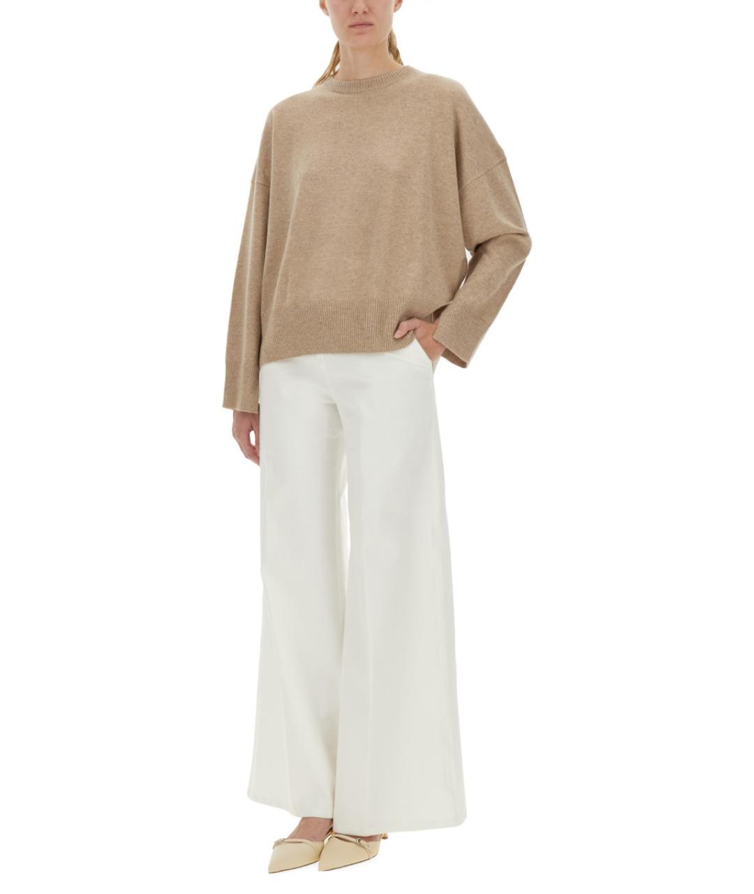 LOULOU STUDIO Бежевый кашемировый джемпер / свитер, фото 2