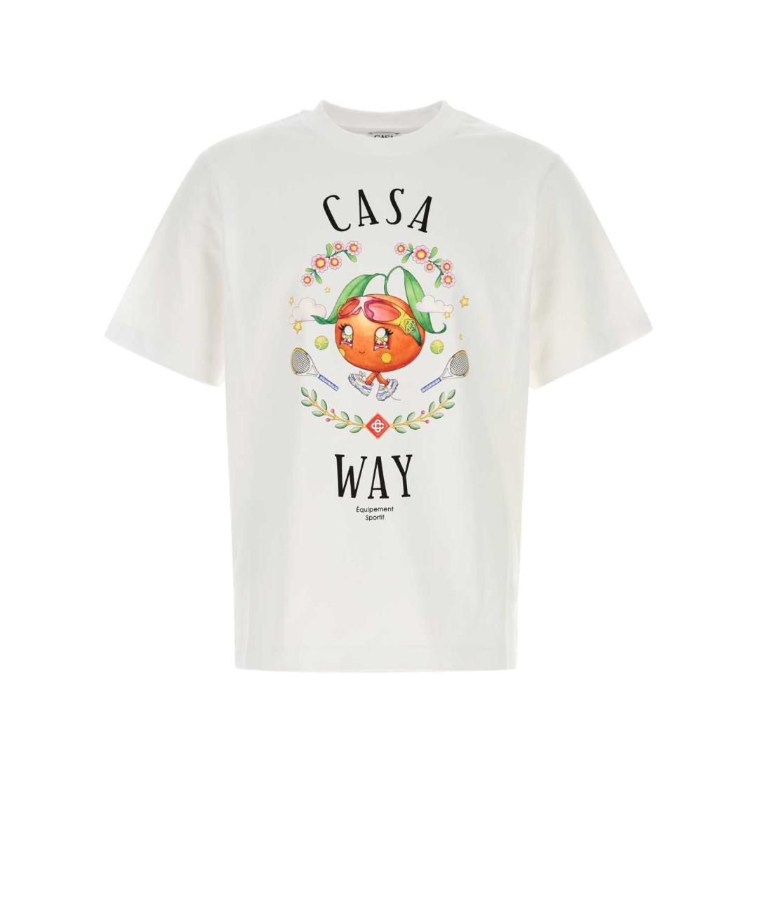 CASABLANCA Белая хлопковая футболка, фото 1