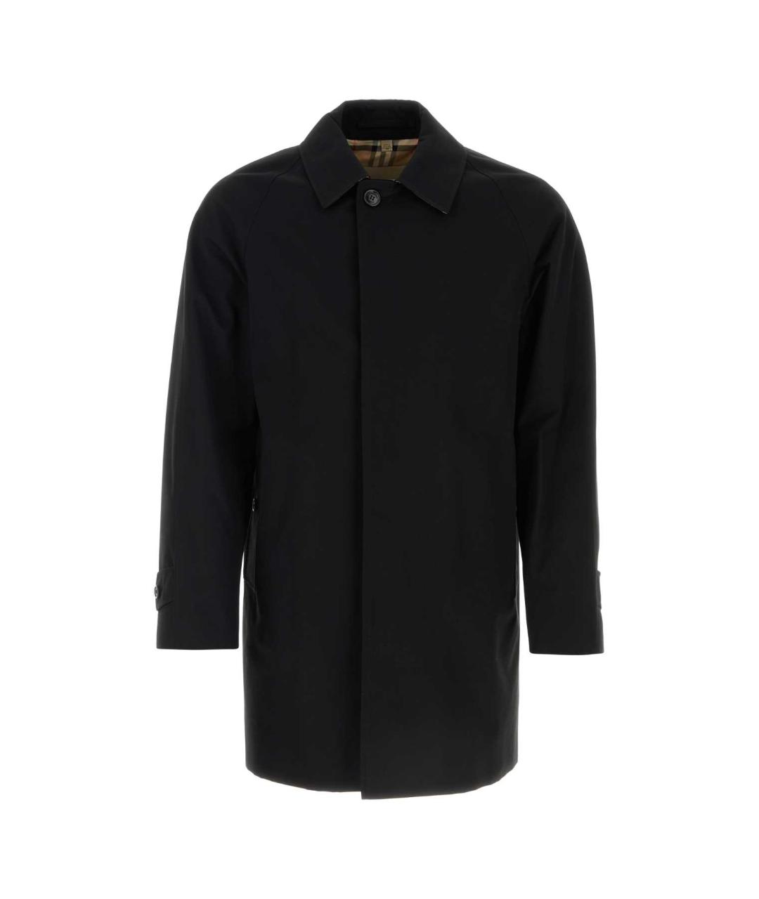 BURBERRY Черное хлопковое пальто, фото 1
