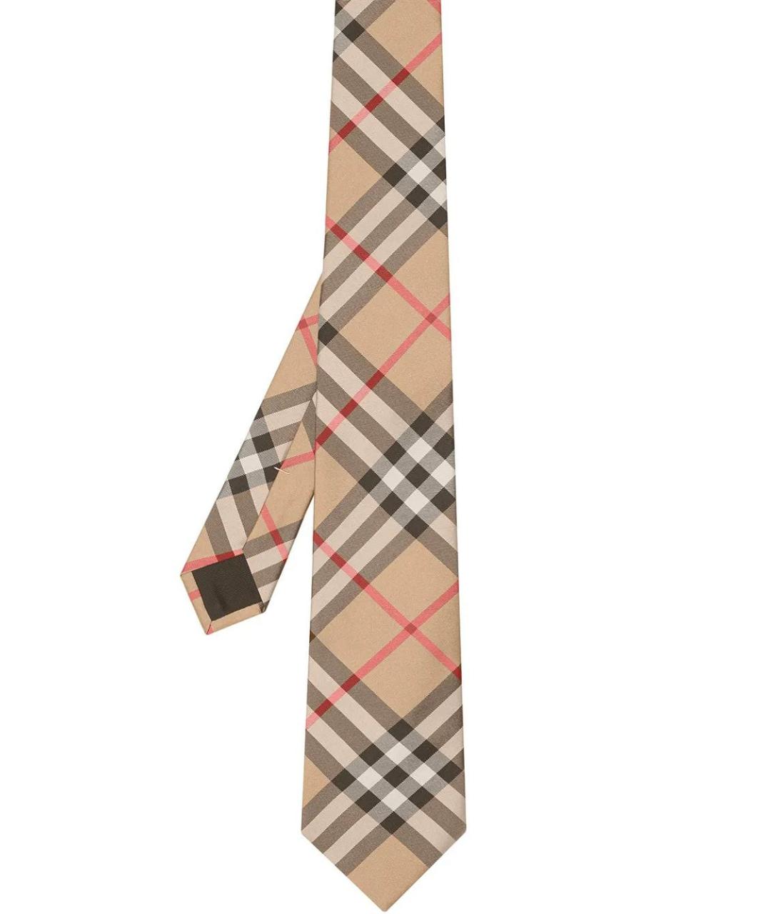 BURBERRY Бежевый шелковый галстук, фото 1