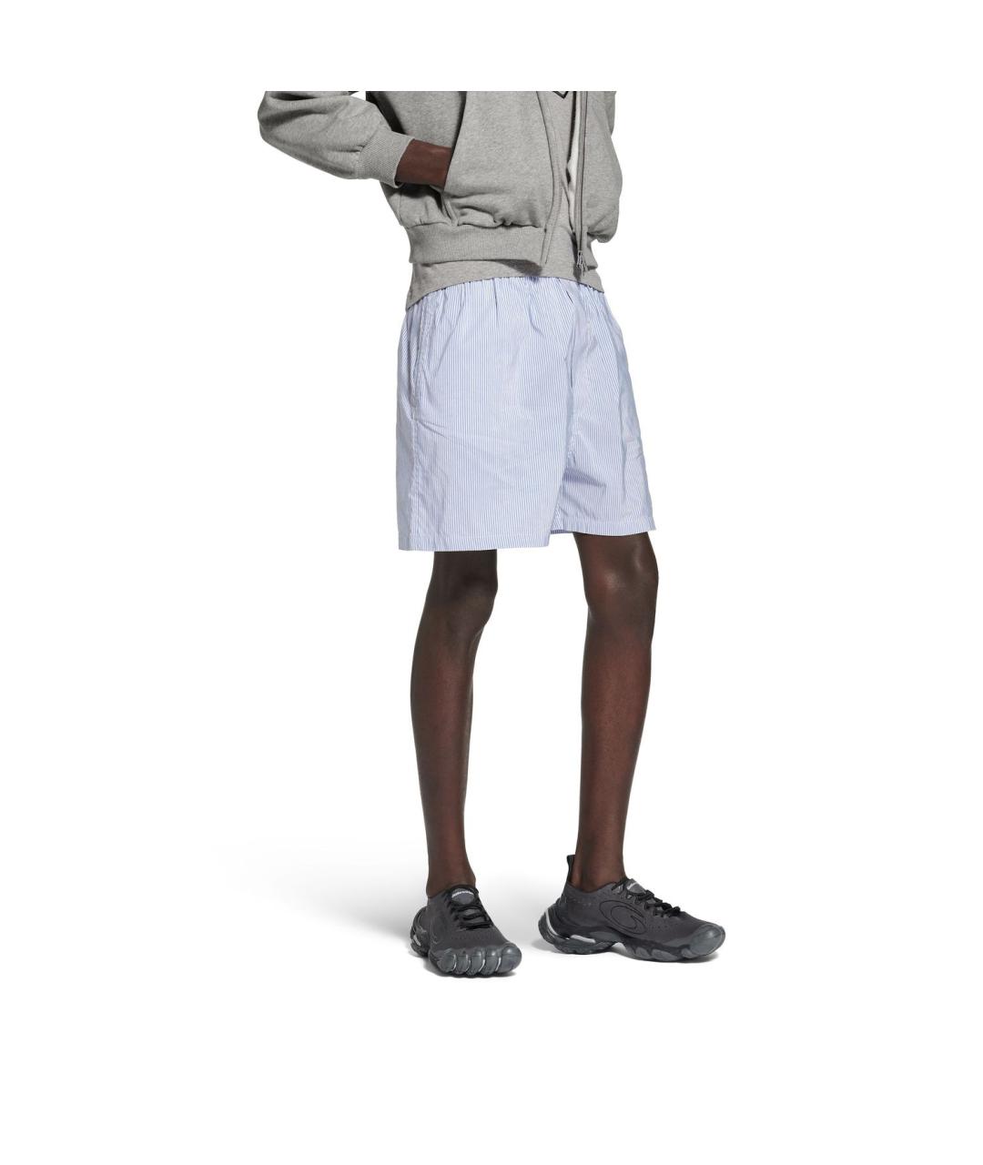 BALENCIAGA Голубые хлопковые шорты, фото 4