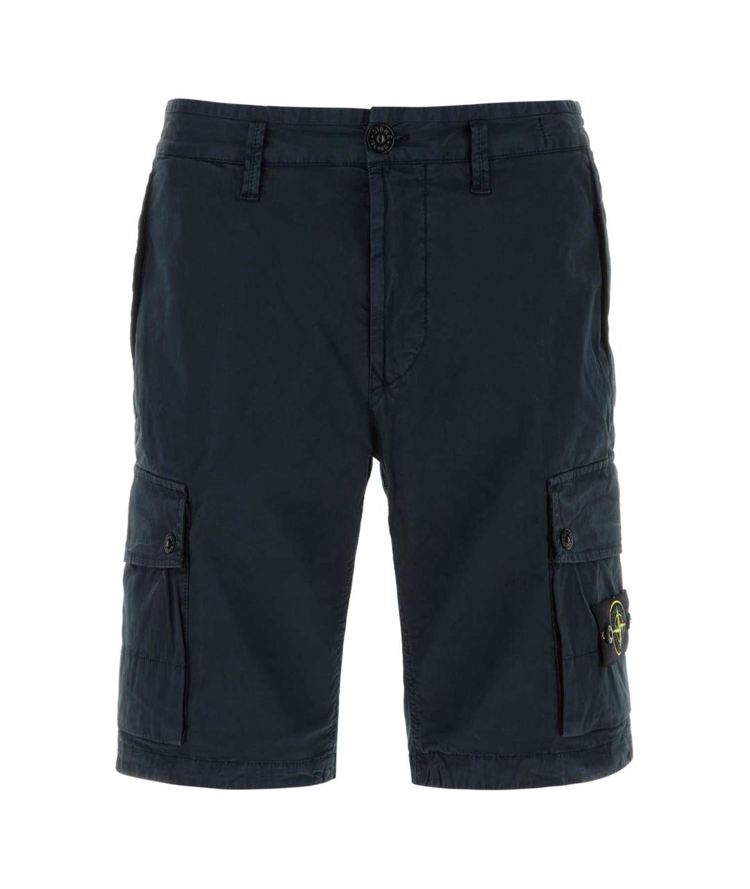 STONE ISLAND Темно-синие хлопковые шорты, фото 1