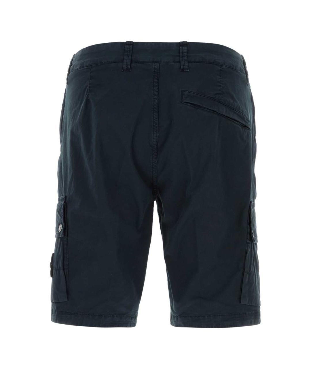 STONE ISLAND Темно-синие хлопковые шорты, фото 2