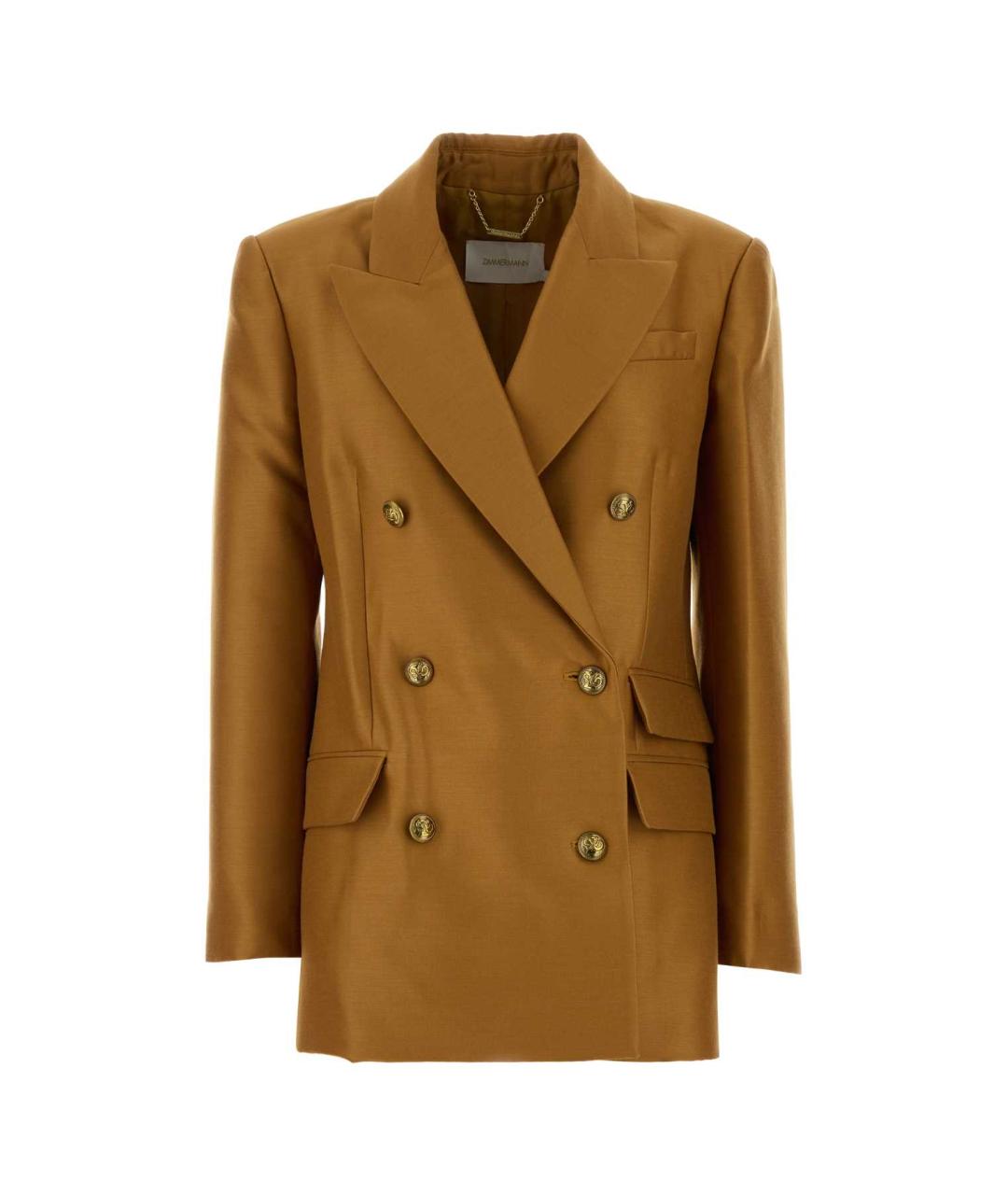 ZIMMERMANN Бежевый шерстяной жакет/пиджак, фото 1