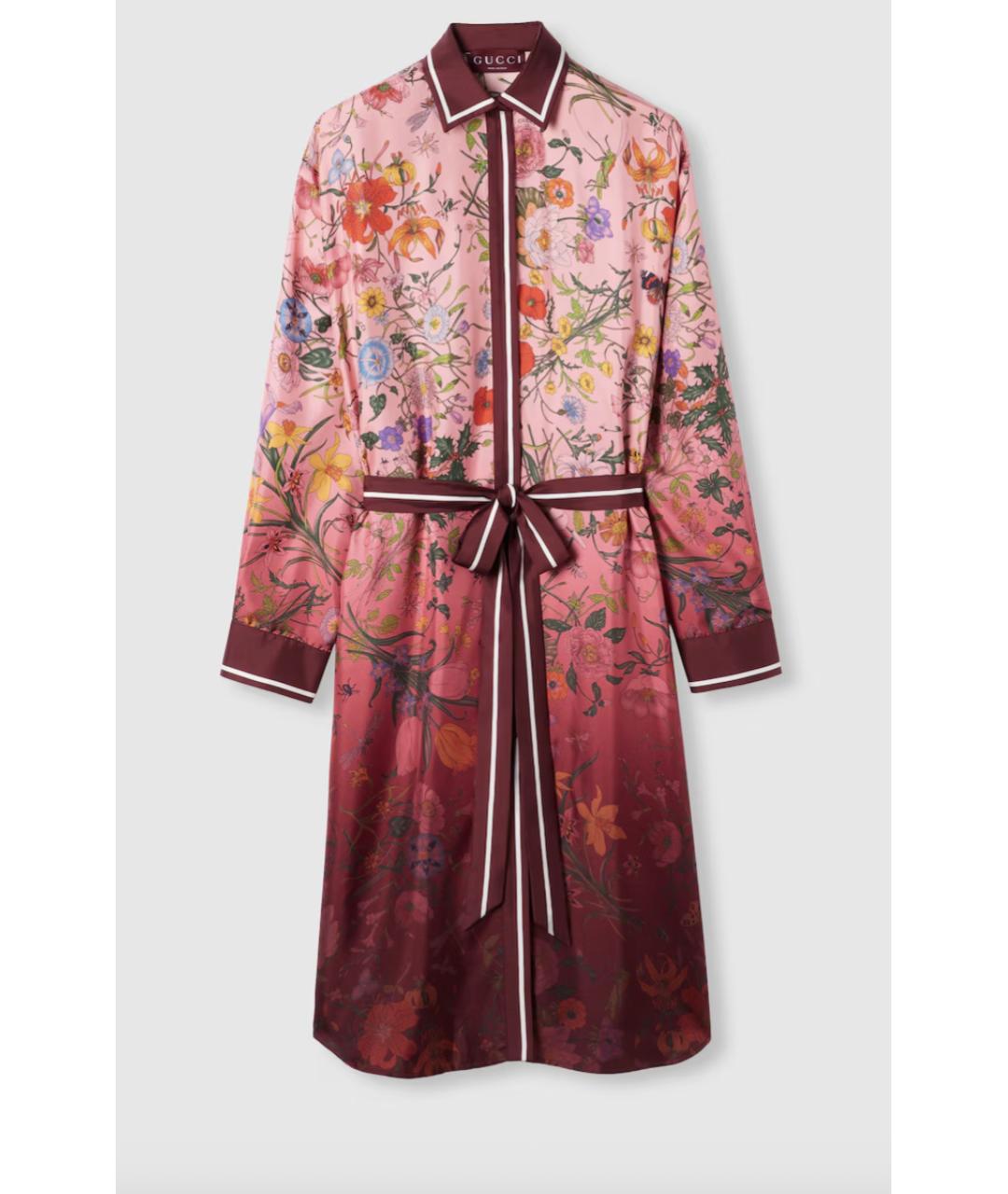 GUCCI Мульти шелковое повседневное платье, фото 6