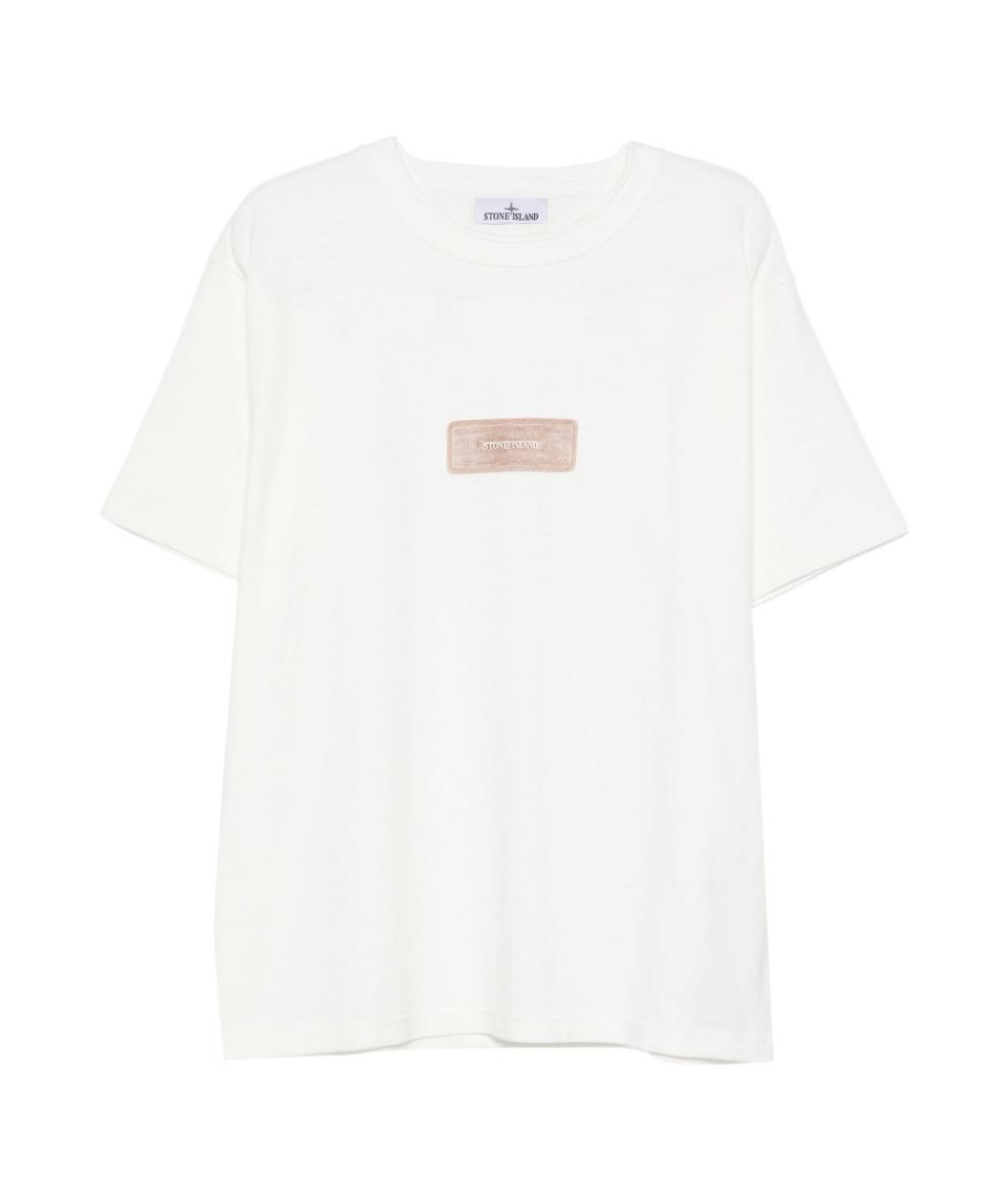 STONE ISLAND Белая хлопковая футболка, фото 1