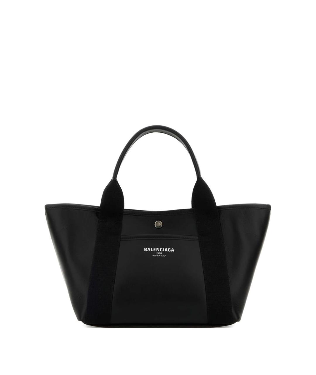 BALENCIAGA Черная кожаная сумка тоут, фото 1
