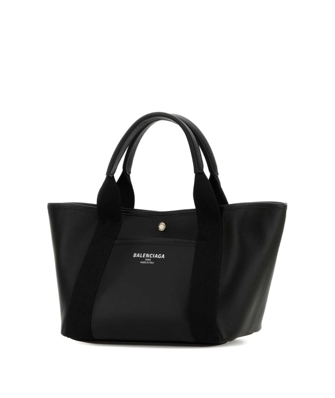 BALENCIAGA Черная кожаная сумка тоут, фото 5