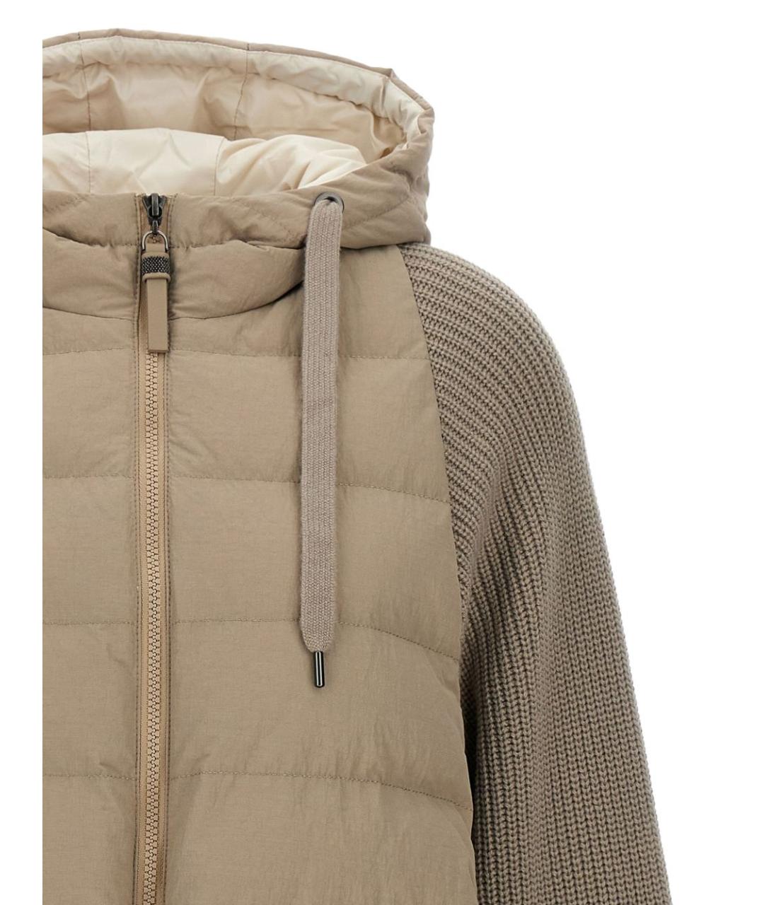BRUNELLO CUCINELLI Бежевая синтетическая куртка, фото 3