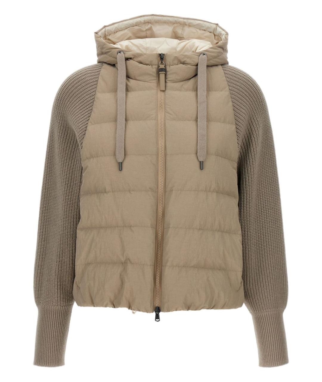 BRUNELLO CUCINELLI Бежевая синтетическая куртка, фото 2