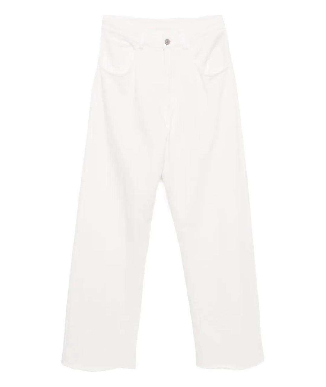 MM6 MAISON MARGIELA Белые хлопковые прямые брюки, фото 1