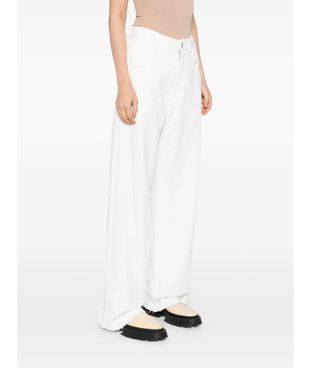 MM6 MAISON MARGIELA Белые хлопковые прямые брюки, фото 5