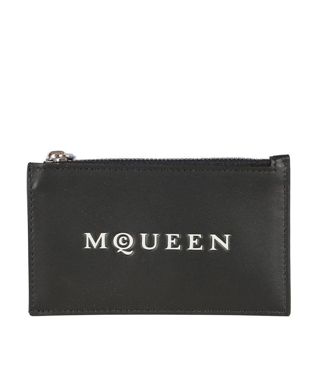 ALEXANDER MCQUEEN Черный кожаный кардхолдер, фото 1