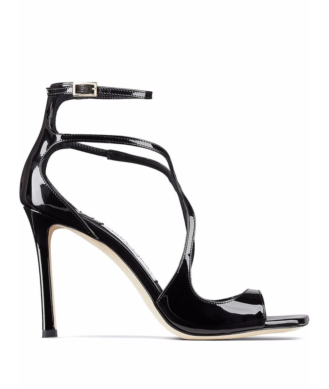 JIMMY CHOO Черные босоножки из лакированной кожи, фото 1