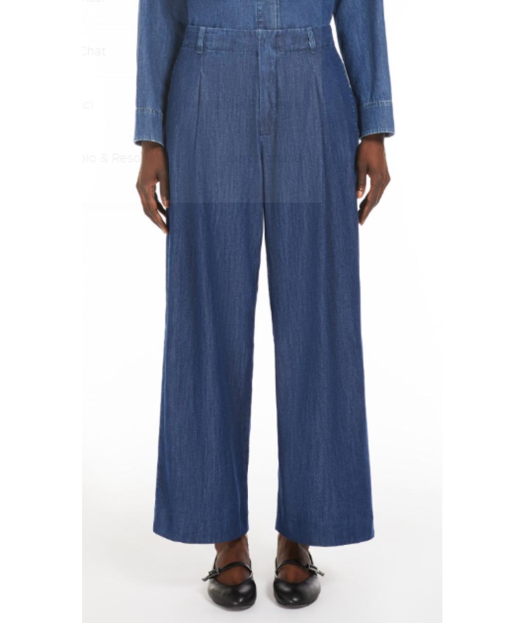 'S MAX MARA Синие прямые брюки, фото 2