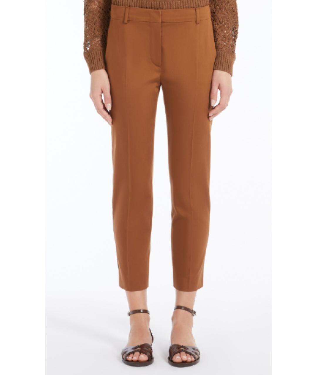 MAX MARA Коричневые прямые брюки, фото 2
