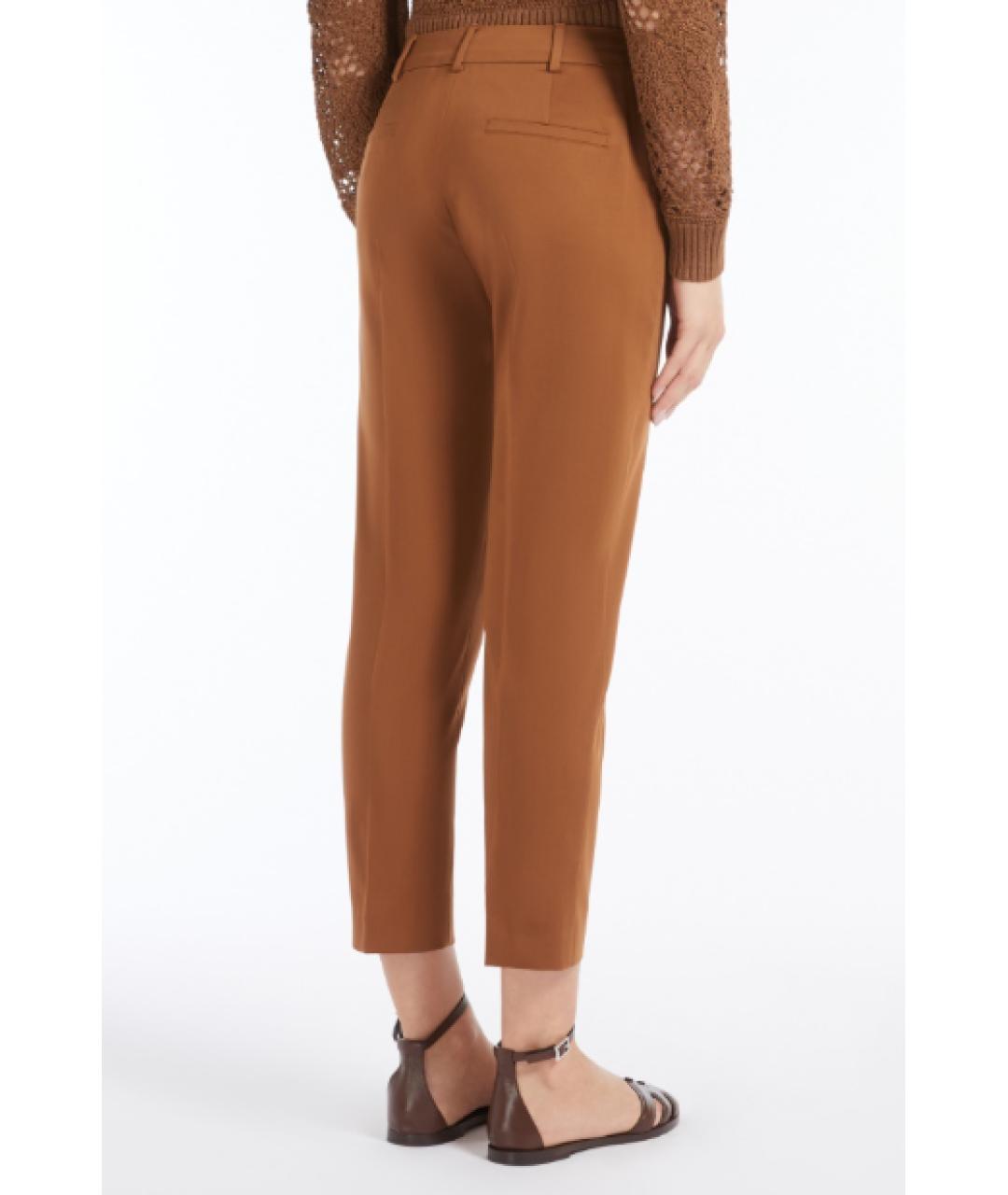 MAX MARA Коричневые прямые брюки, фото 3