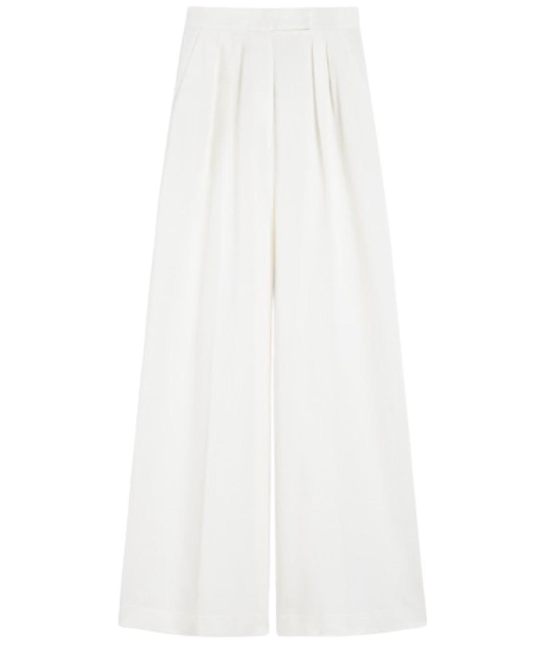 MAX MARA Белые хлопковые прямые брюки, фото 1