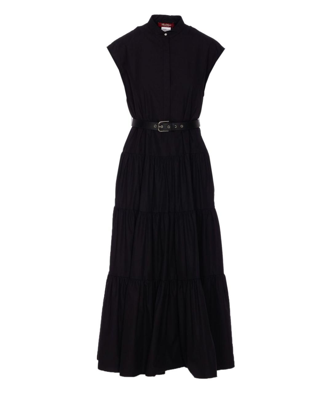 MAX MARA STUDIO Черное хлопковое повседневное платье, фото 1