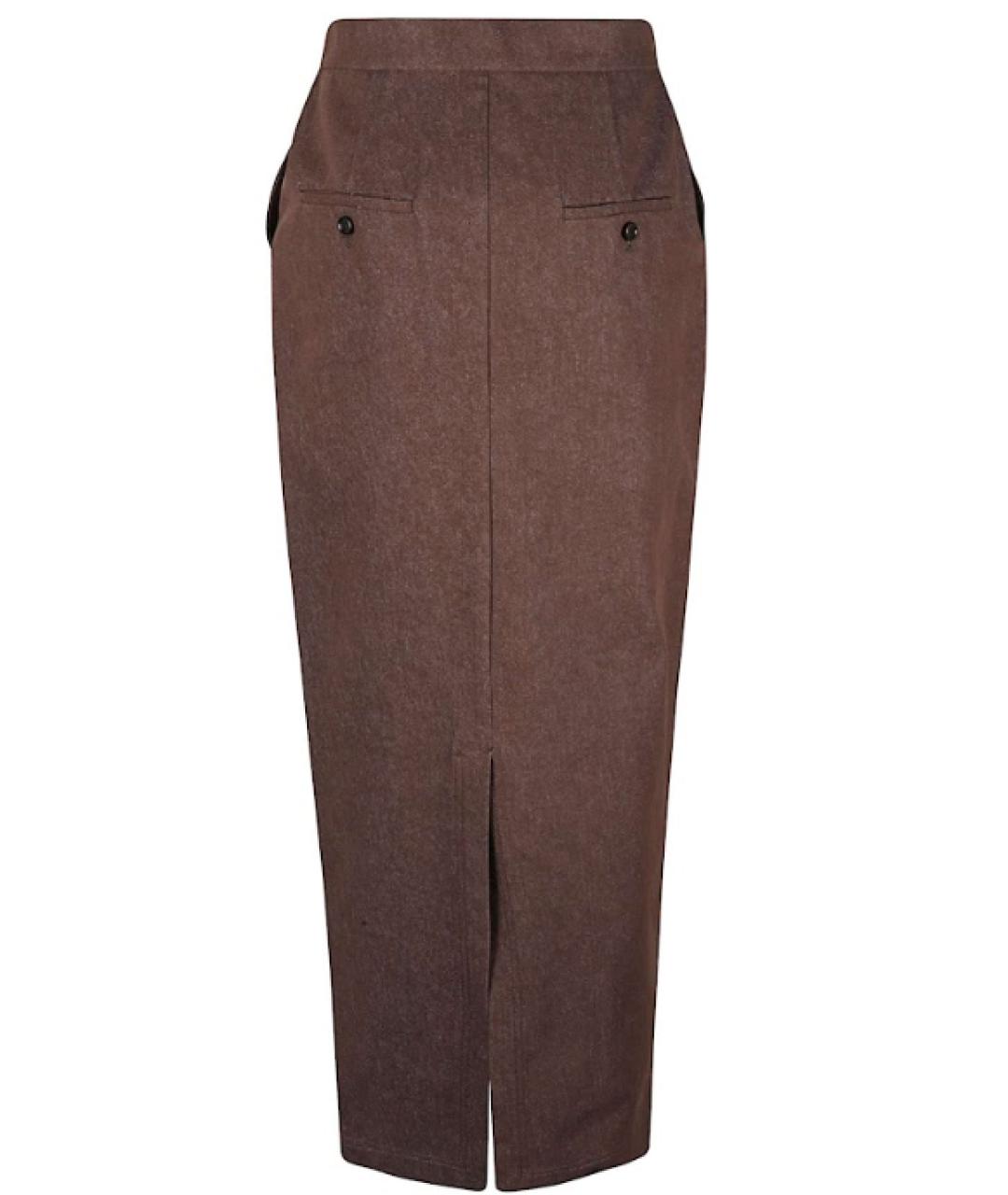 MAX MARA Бордовая шерстяная юбка миди, фото 3