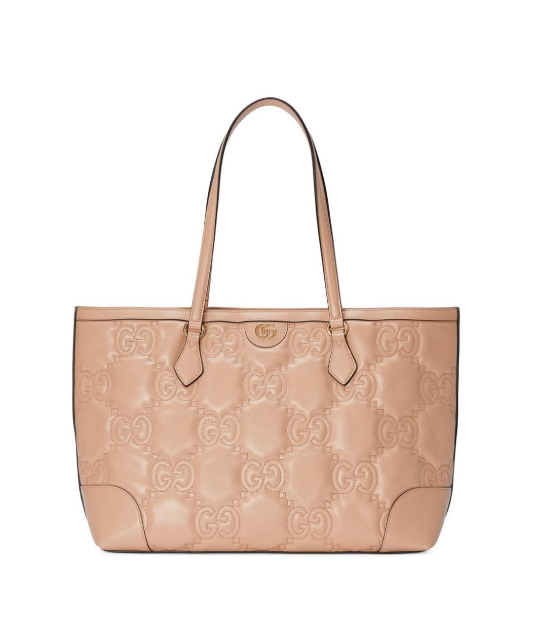 GUCCI Розовая кожаная сумка тоут, фото 2