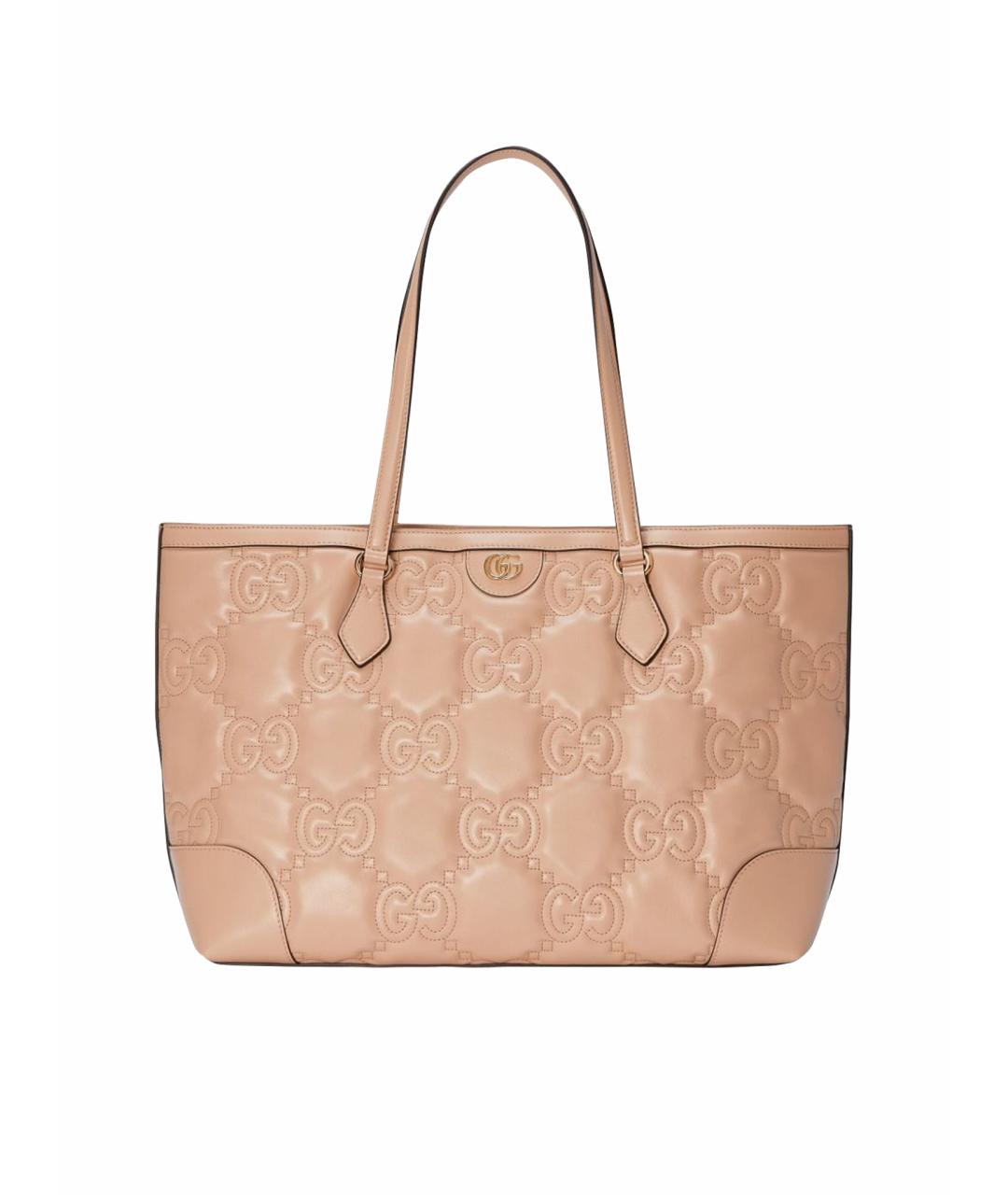 GUCCI Розовая кожаная сумка тоут, фото 1