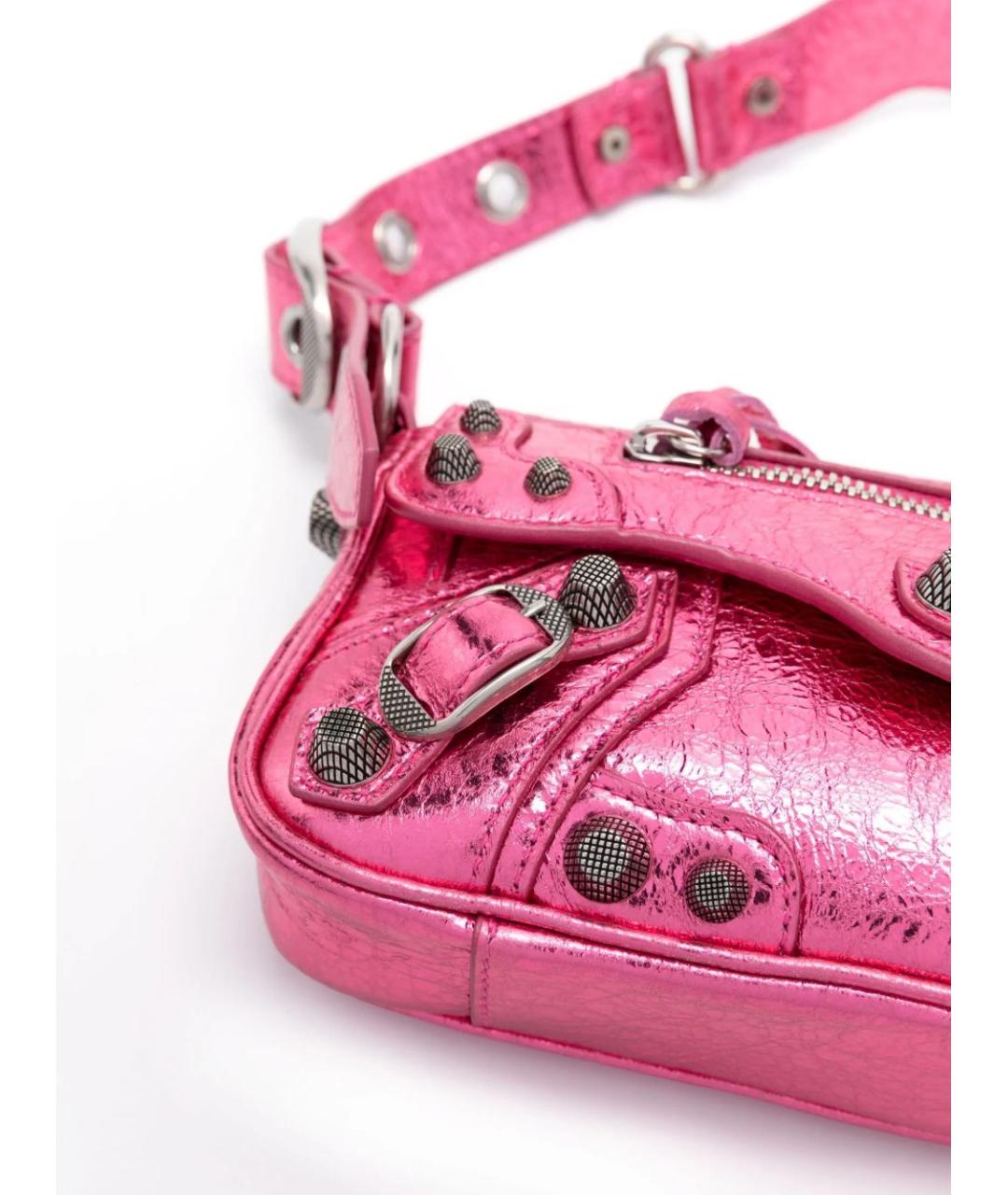 BALENCIAGA Розовая кожаная сумка через плечо, фото 5