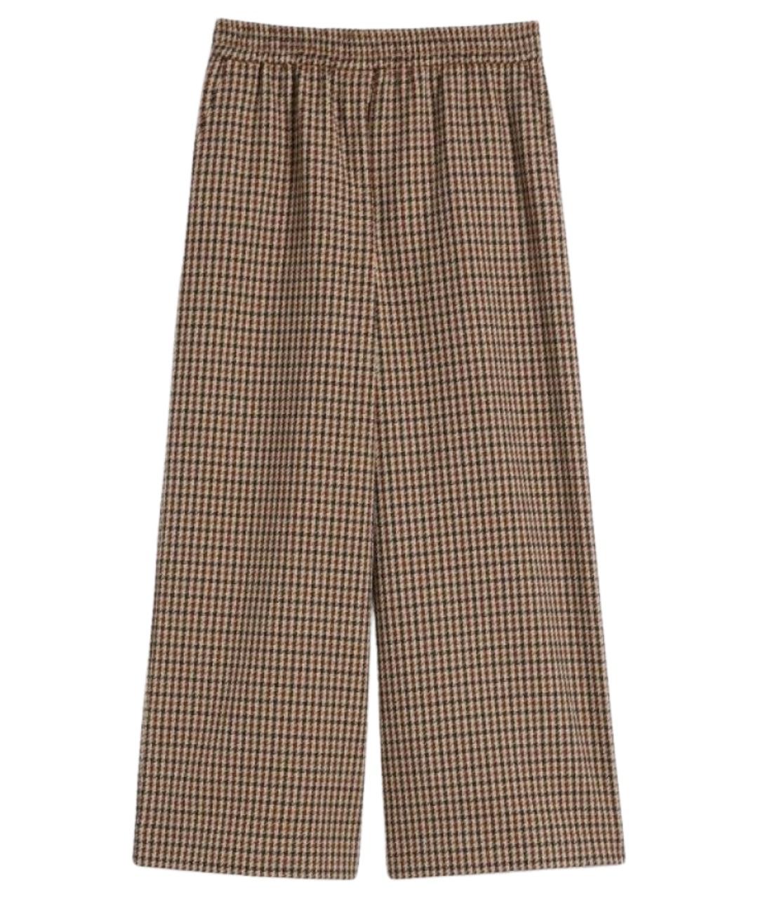 WEEKEND MAX MARA Коричневые шерстяные прямые брюки, фото 1