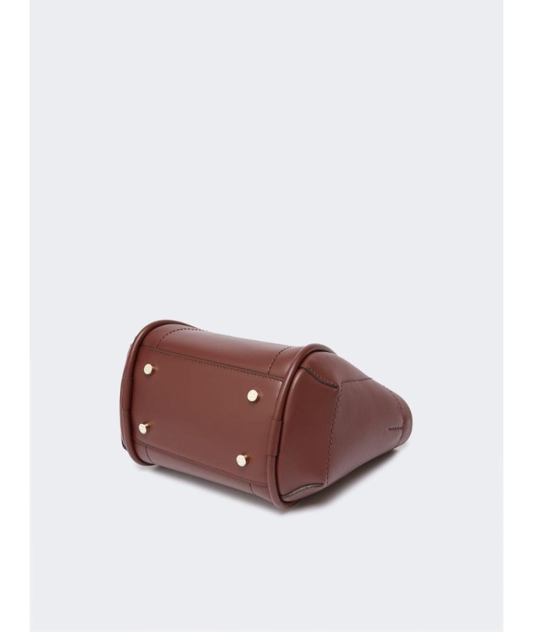 MAX MARA Бордовая кожаная сумка с короткими ручками, фото 5