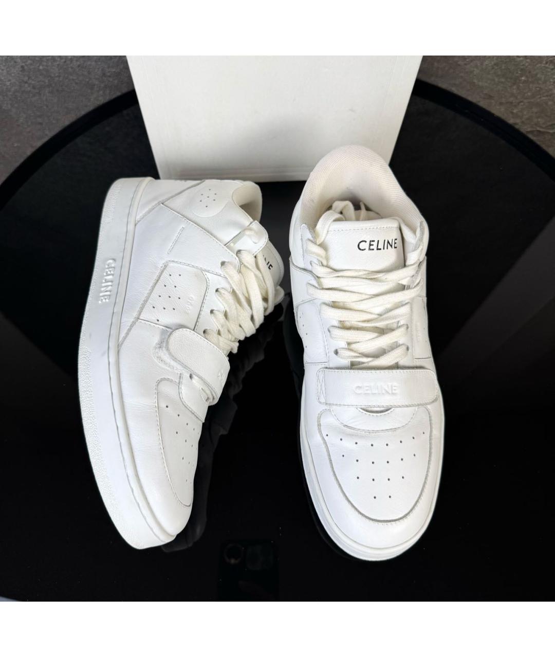 CELINE Белые кроссовки из искусственной кожи, фото 7