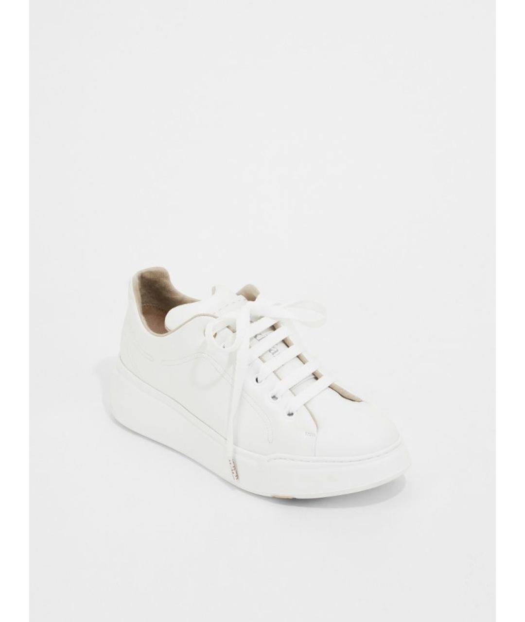MAX MARA Белые кожаные кеды, фото 2