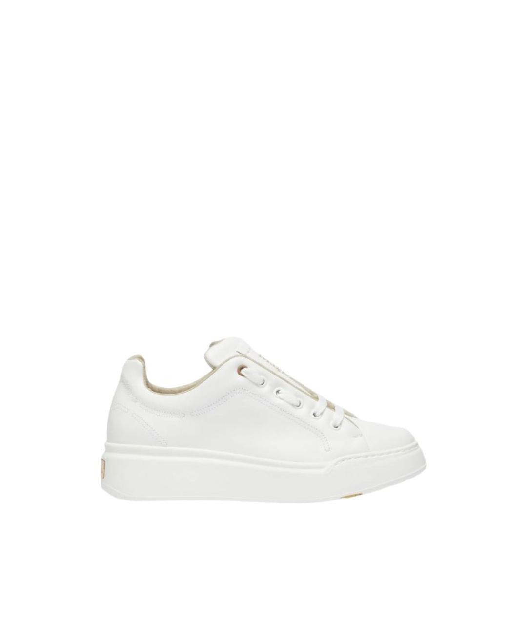 MAX MARA Белые кожаные кеды, фото 1