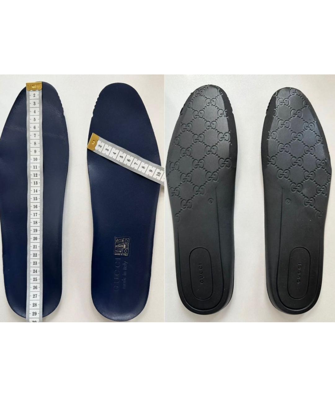 GUCCI Темно-синие кожаные низкие кроссовки / кеды, фото 8