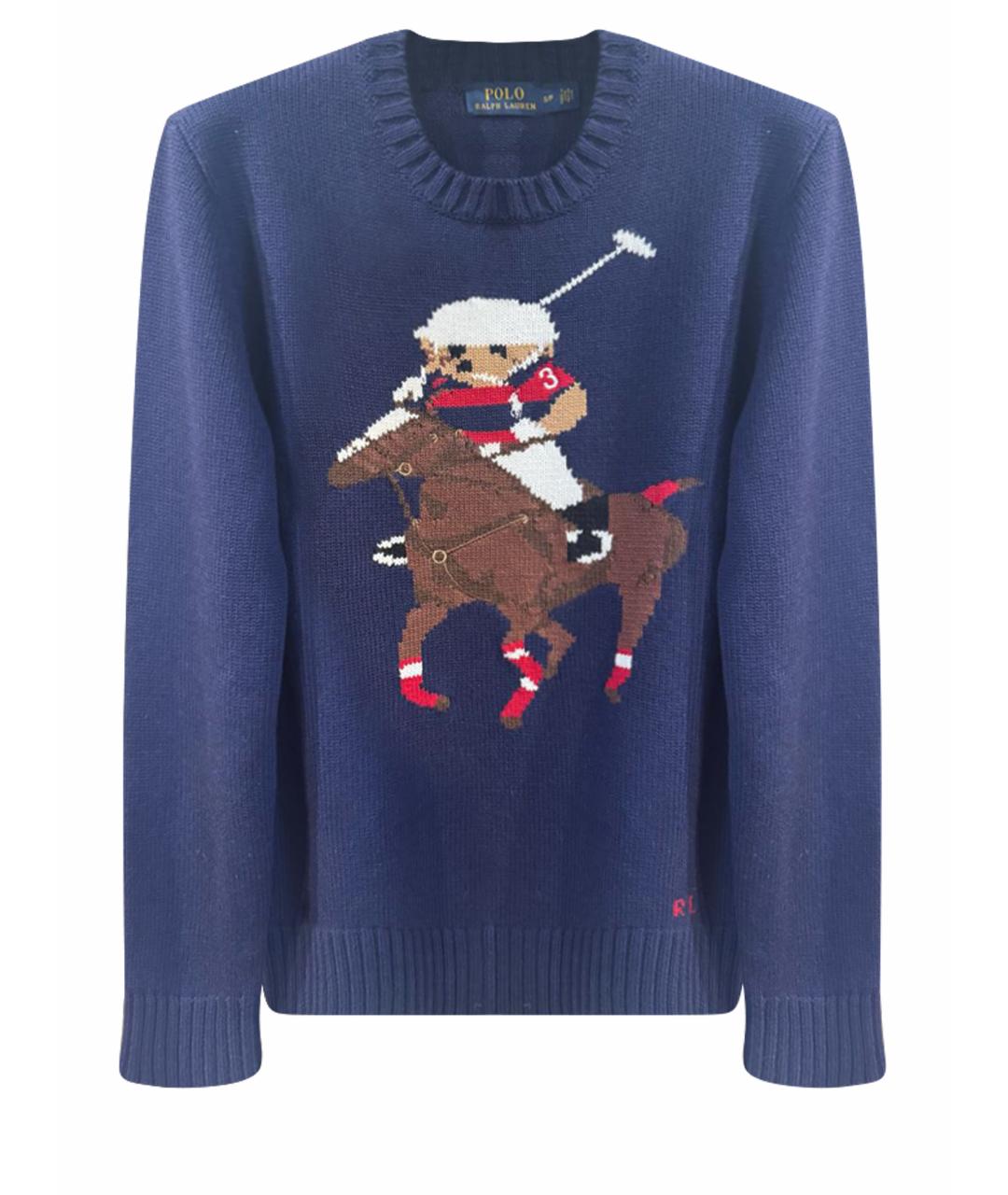 POLO RALPH LAUREN Темно-синий хлопковый джемпер / свитер, фото 1