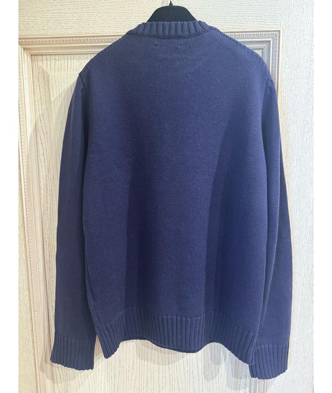 POLO RALPH LAUREN Темно-синий хлопковый джемпер / свитер, фото 2