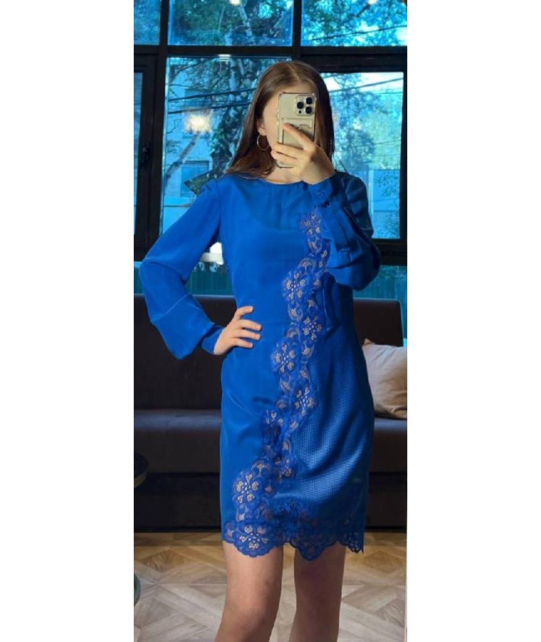 STELLA MCCARTNEY Синее шелковое коктейльное платье, фото 6