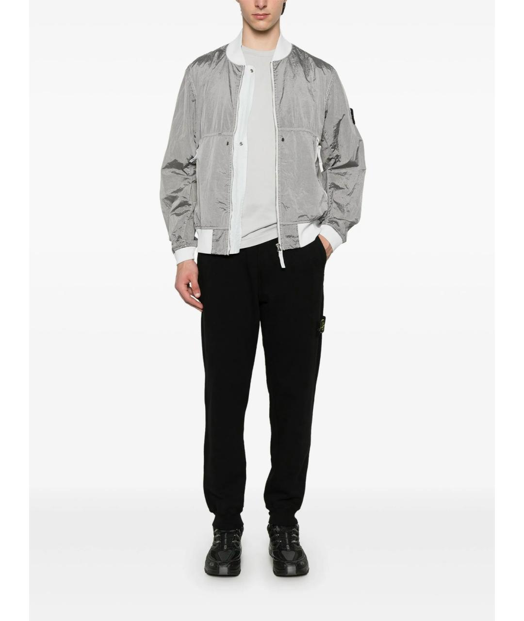 STONE ISLAND Черные хлопковые повседневные брюки, фото 3