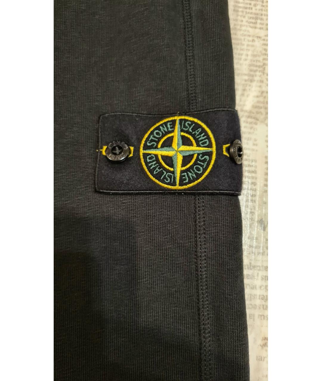 STONE ISLAND Черные хлопковые повседневные брюки, фото 5